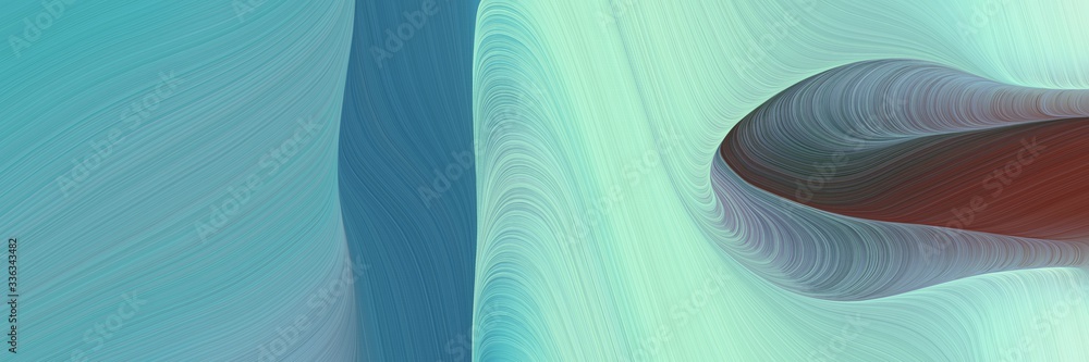 Aufkleber abstract modern designed horizontal banner with cadet blue, powder blue and old mauve colors. fluid 