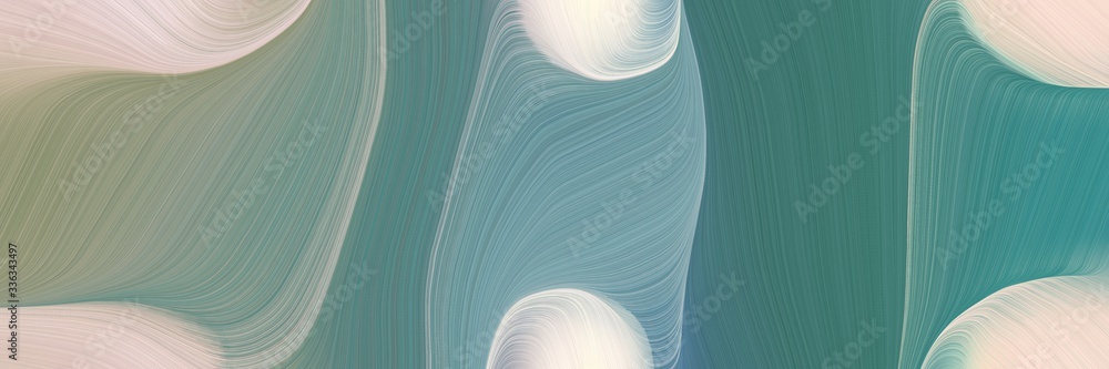 Poster abstract surreal designed horizontal banner with blue chill, slate gray and light gray colors. fluid