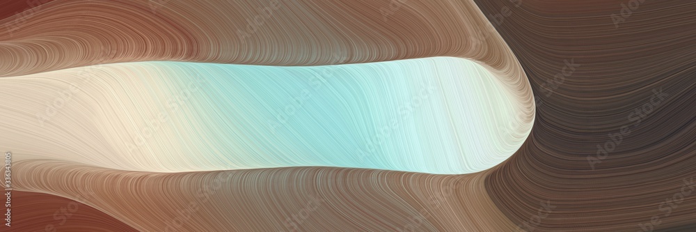 Poster abstract flowing horizontal header with pastel brown, light gray and tan colors. fluid curved lines with dynamic flowing waves and curves