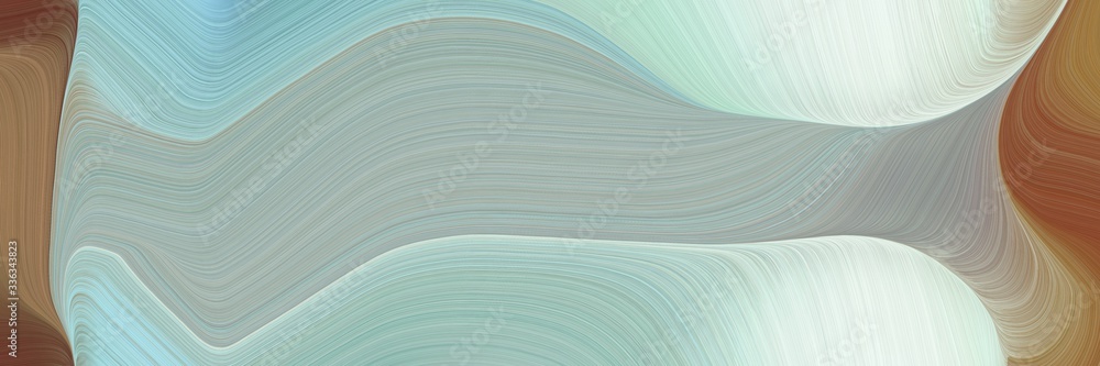 Poster abstract decorative header design with ash gray, pastel brown and beige colors. fluid curved lines with dynamic flowing waves and curves