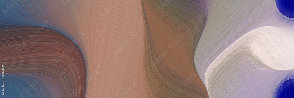 Poster abstract surreal designed horizontal banner with pastel brown, gray gray and dark slate blue colors.