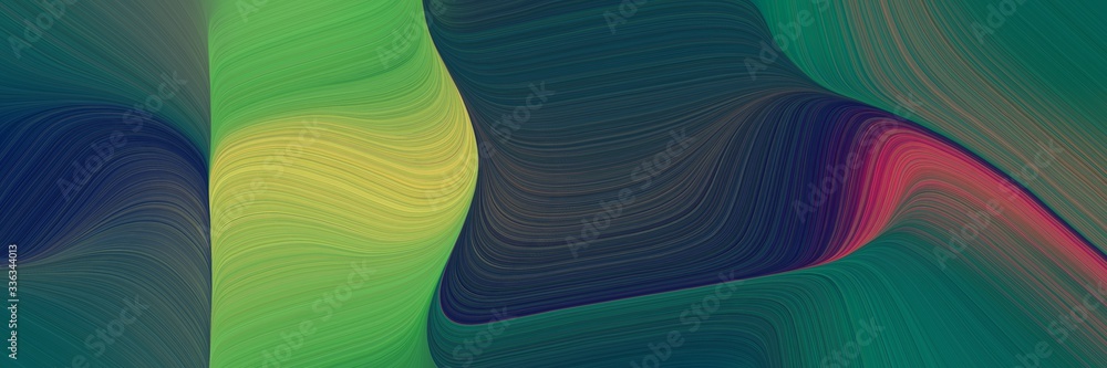 Poster abstract surreal header with dark slate gray, dark khaki and moderate green colors. fluid curved lines with dynamic flowing waves and curves