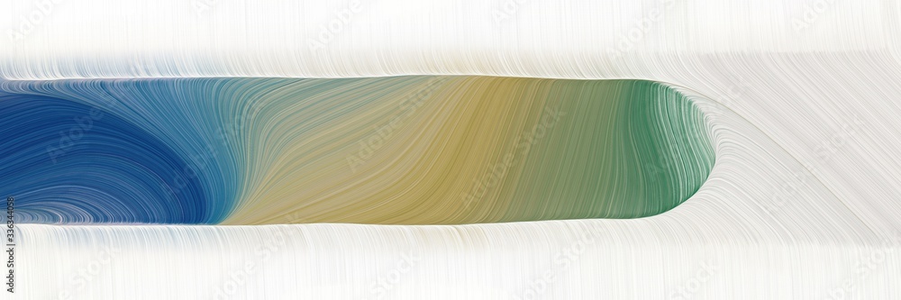 Aufkleber abstract surreal horizontal header with teal blue, linen and dark khaki colors. fluid curved flowing