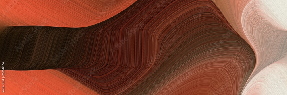 Aufkleber abstract moving horizontal banner with very dark pink, indian red and sienna colors. fluid curved li
