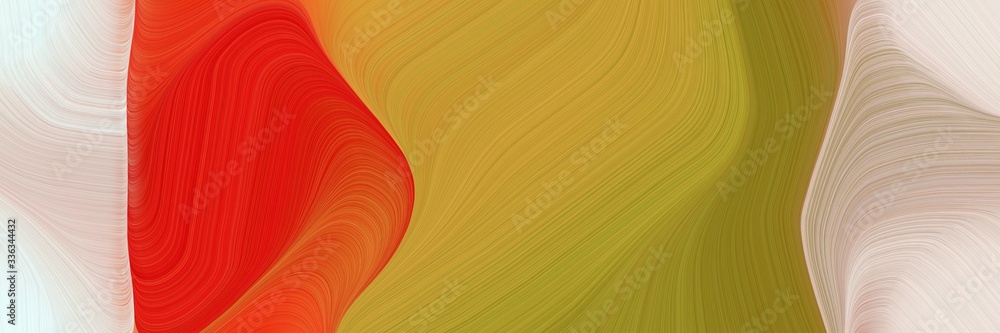 Aufkleber abstract artistic horizontal header with bronze, strong red and light gray colors. fluid curved flow