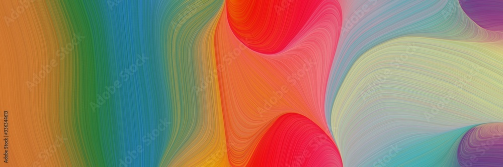 Aufkleber abstract surreal header design with peru, teal blue and bronze colors. fluid curved lines with dynam