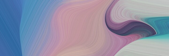 abstract moving horizontal header with pastel purple, teal blue and cadet blue colors. fluid curved flowing waves and curves