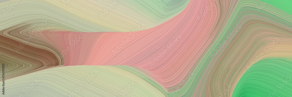 Poster abstract moving designed horizontal header with tan, medium sea green and dark sea green colors. flu