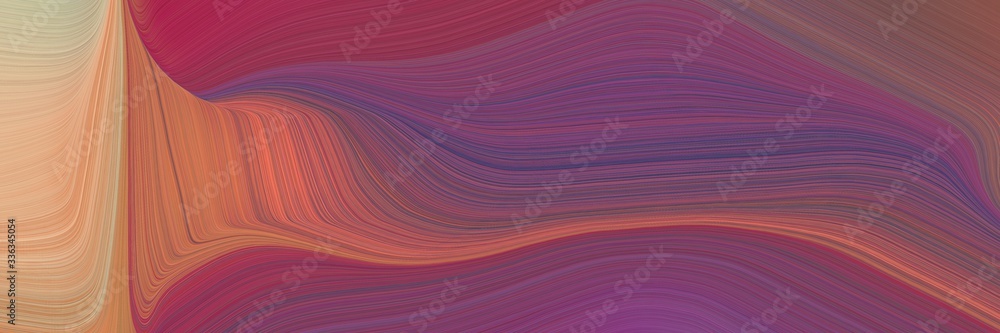 Poster abstract decorative banner design with dark moderate pink, tan and indian red colors. fluid curved l