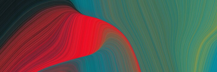 abstract colorful horizontal banner with sea green, crimson and old mauve colors. fluid curved lines with dynamic flowing waves and curves