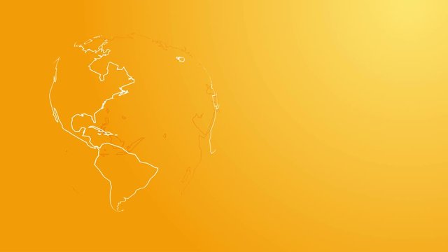 hand drawn abstract transparent globe on yellow background modern business concept