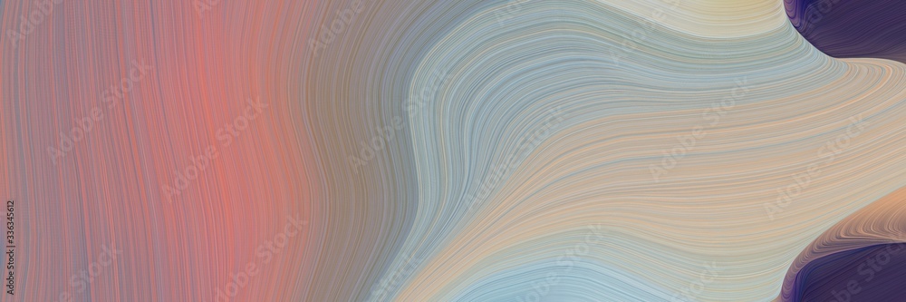 Poster abstract artistic designed horizontal header with rosy brown, very dark violet and pastel blue color