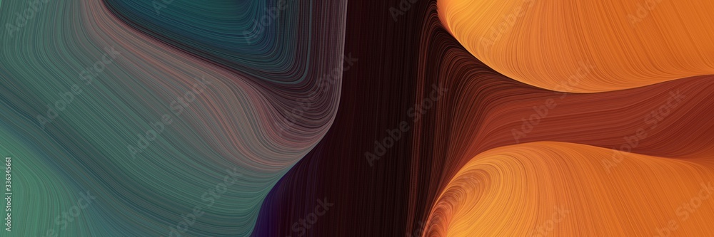 Aufkleber abstract decorative designed horizontal header with dark slate gray, coffee and brown colors. fluid 