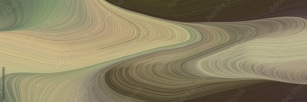 Poster abstract colorful header with gray gray, old mauve and dark olive green colors. fluid curved lines with dynamic flowing waves and curves