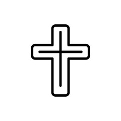 Obraz premium Cross Christianity icon. Simple line vector elements of religious holiday for ui and ux, website or mobile application