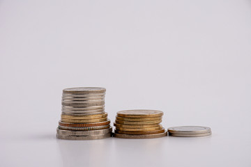 Coins isolated on white background