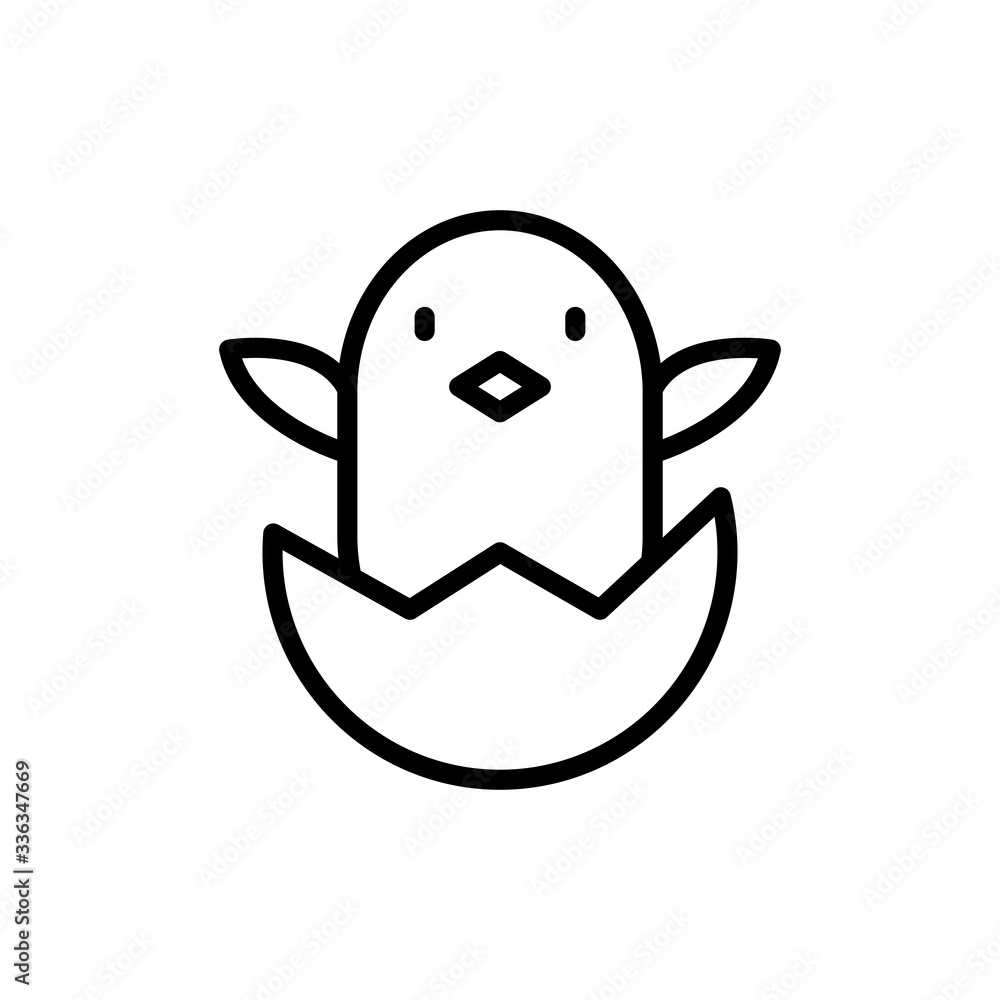 Poster egg chick icon. simple line vector elements of religious holiday for ui and ux, website or mobile ap