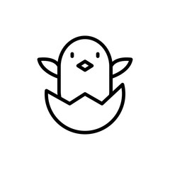 Egg chick icon. Simple line vector elements of religious holiday for ui and ux, website or mobile application