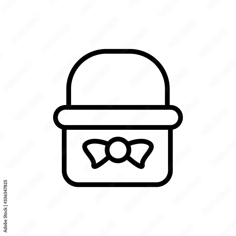 Poster basket bow icon. simple line vector elements of religious holiday for ui and ux, website or mobile a