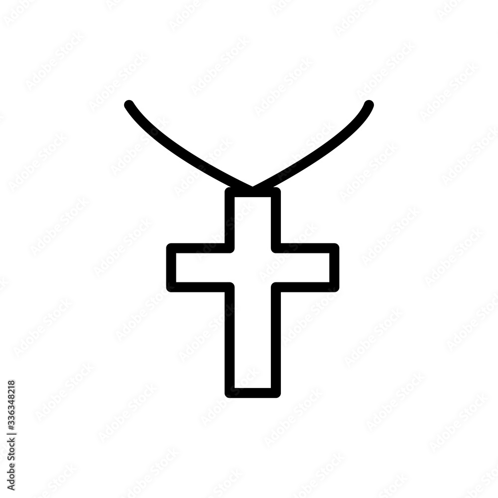 Aufkleber cross christianity icon. simple line vector elements of religious holiday for ui and ux, website or 