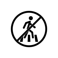 Not for pedestrians outline icon. Symbol, logo illustration for mobile concept and web design.