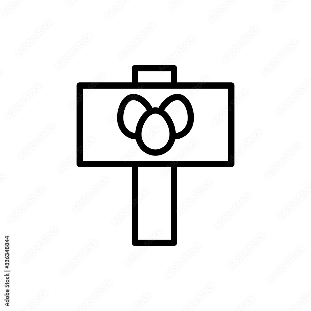Poster Sign egg pointer icon. Simple line vector elements of religious holiday for ui and ux, website or mobile application