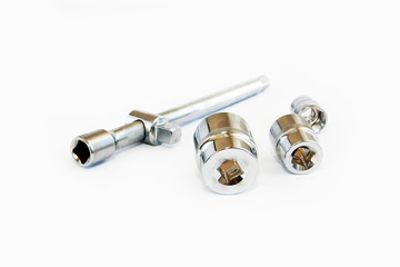 old rusty tools screwdrivers and nozzles for repair and installation