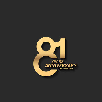 81 years anniversary celebration logotype with elegant modern number gold color for celebration
