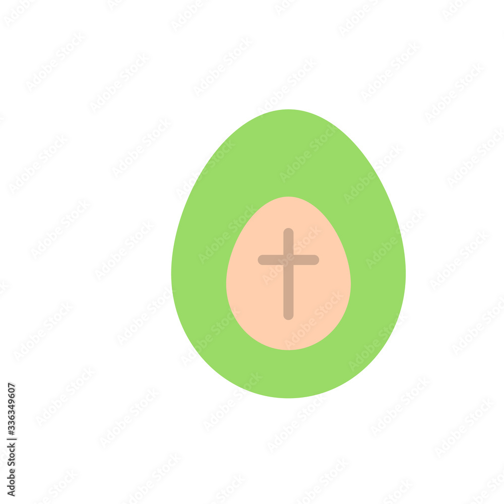 Poster egg easter color icon. simple color vector elements of religious holiday for ui and ux, website or m
