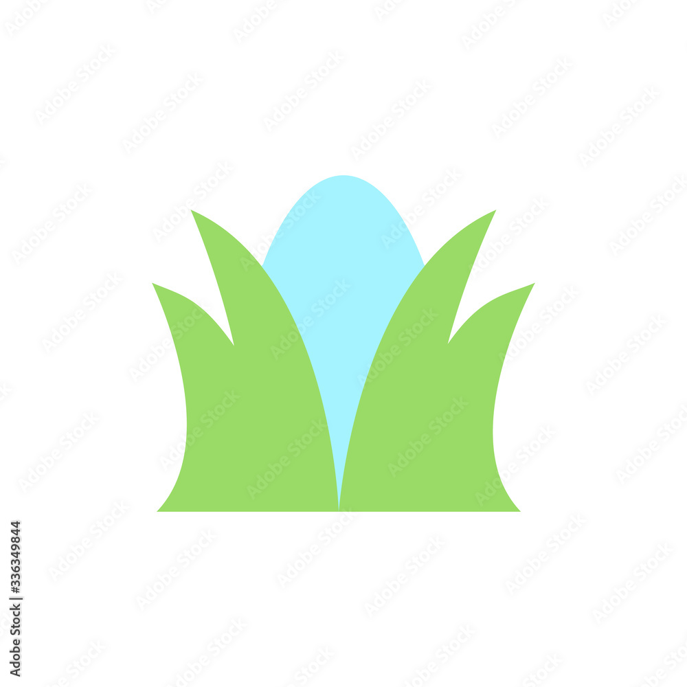Poster grass egg color icon. simple color vector elements of religious holiday for ui and ux, website or mo