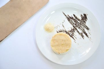 Coffee cake with coconut. Coffee desserts. Delicious dessert with coffee.