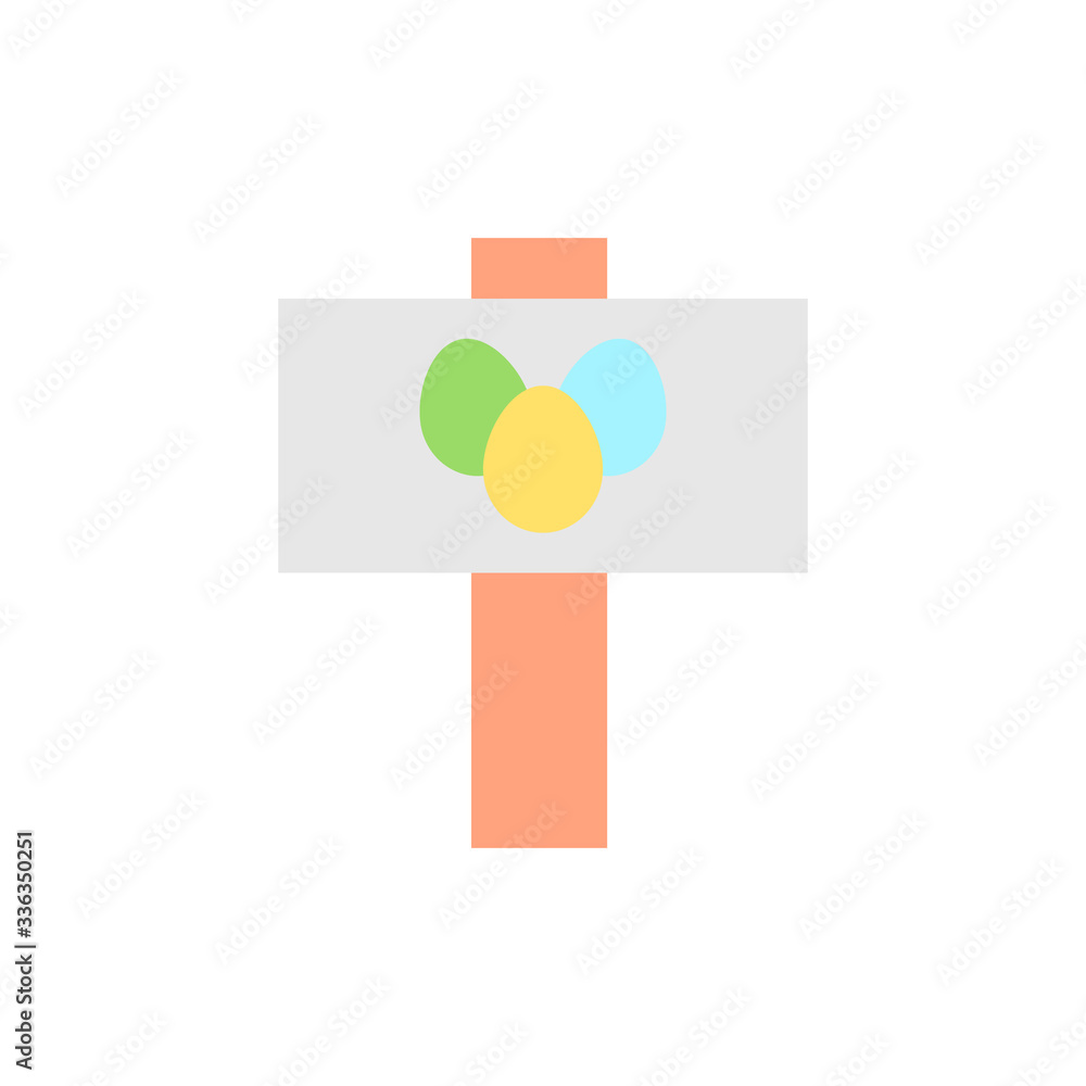 Poster sign egg pointer color icon. simple color vector elements of religious holiday for ui and ux, websit