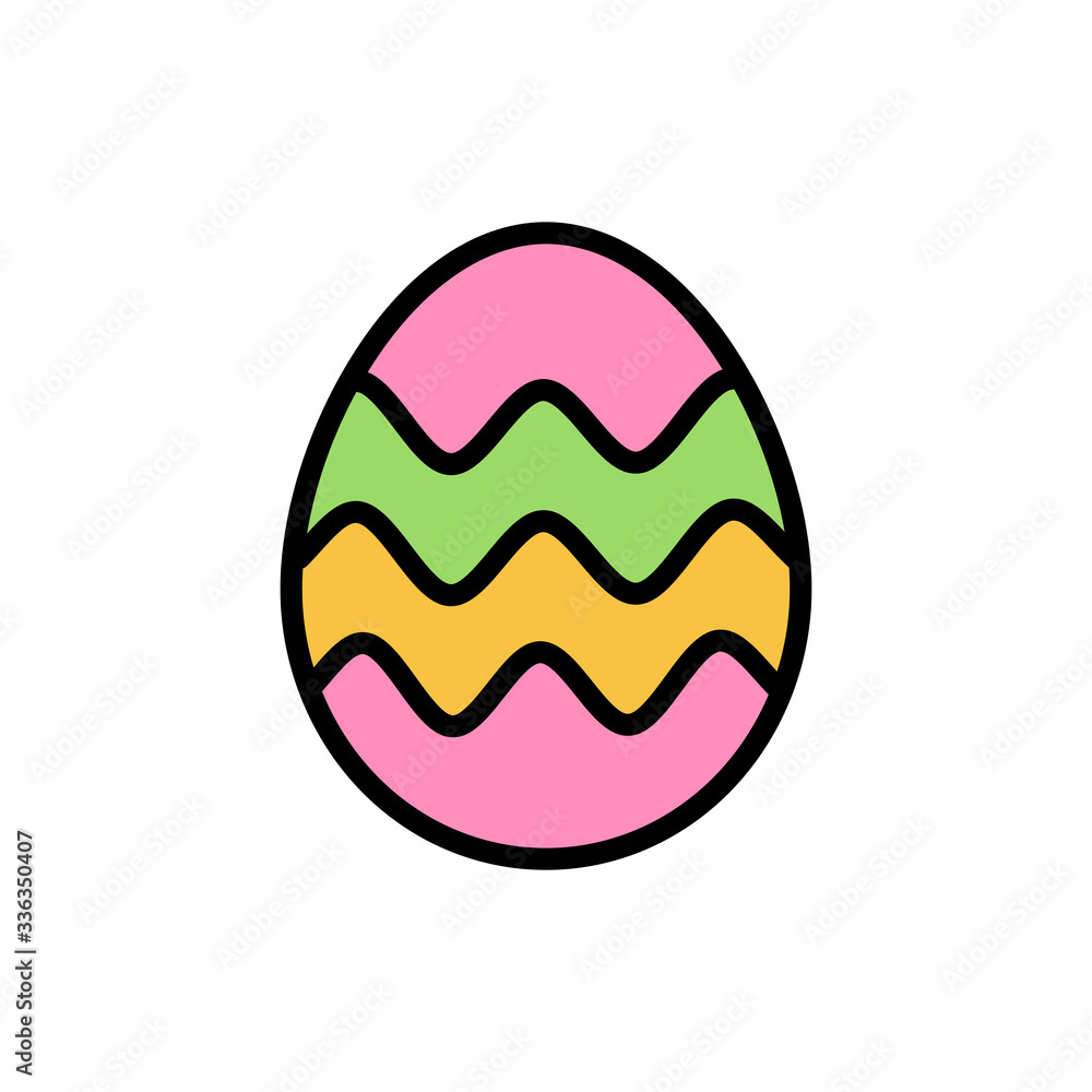 Poster egg easter outline color icon. simple outline color vector elements of religious holiday for ui and 