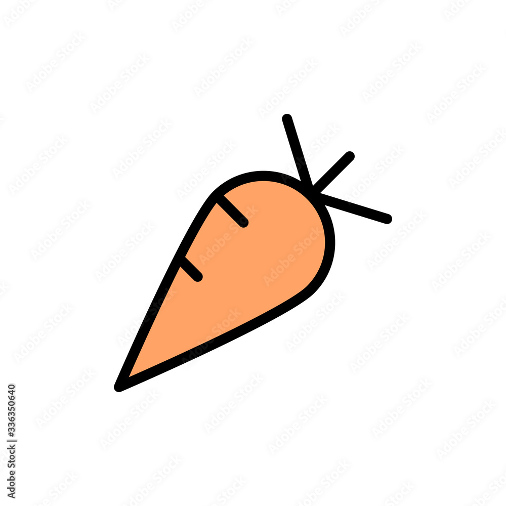 Poster carrot vegetable outline color icon. simple outline color vector elements of religious holiday for u