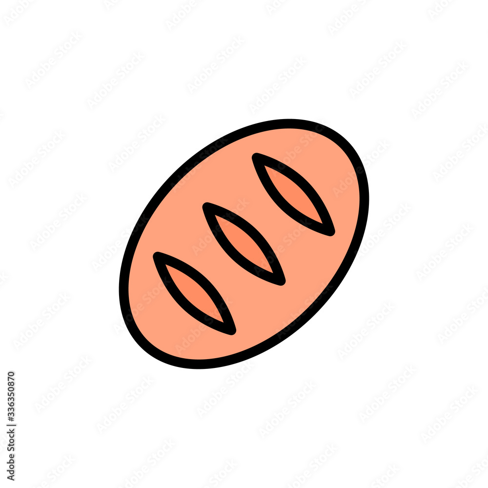 Aufkleber bread bakery outline color icon. simple outline color vector elements of religious holiday for ui an