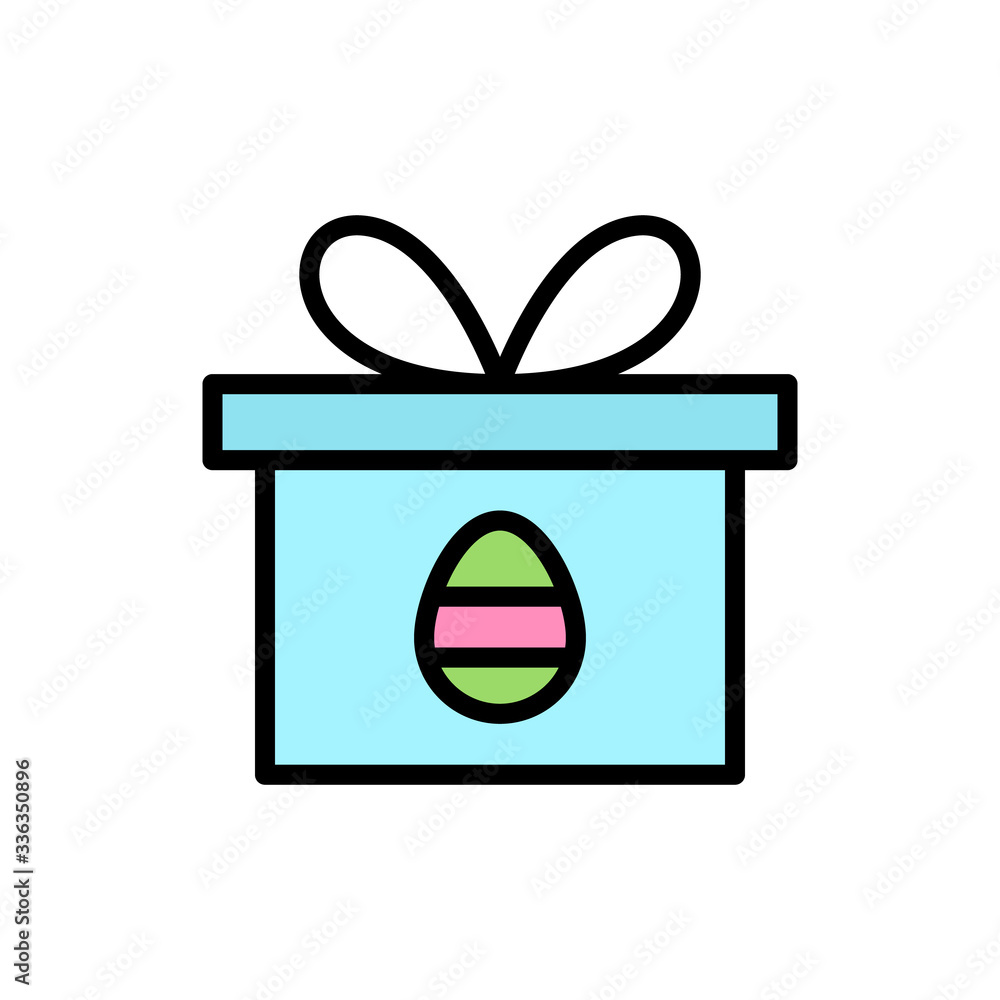 Aufkleber gift egg outline color icon. simple outline color vector elements of religious holiday for ui and ux