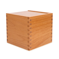 Wooden box isolated on white background