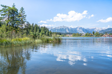 Fototapeta premium Lake Wildsee at Seefeld in Tirol, Austria