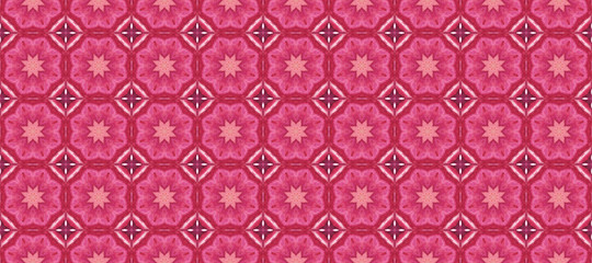Antique portuguese tiles. Pink Azulejos ceramic. Spanish pottery. Sicily italian majolica. Vintage ethnic background . Mediterranean watercolor seamless wallpaper. Moroccan ornaments .