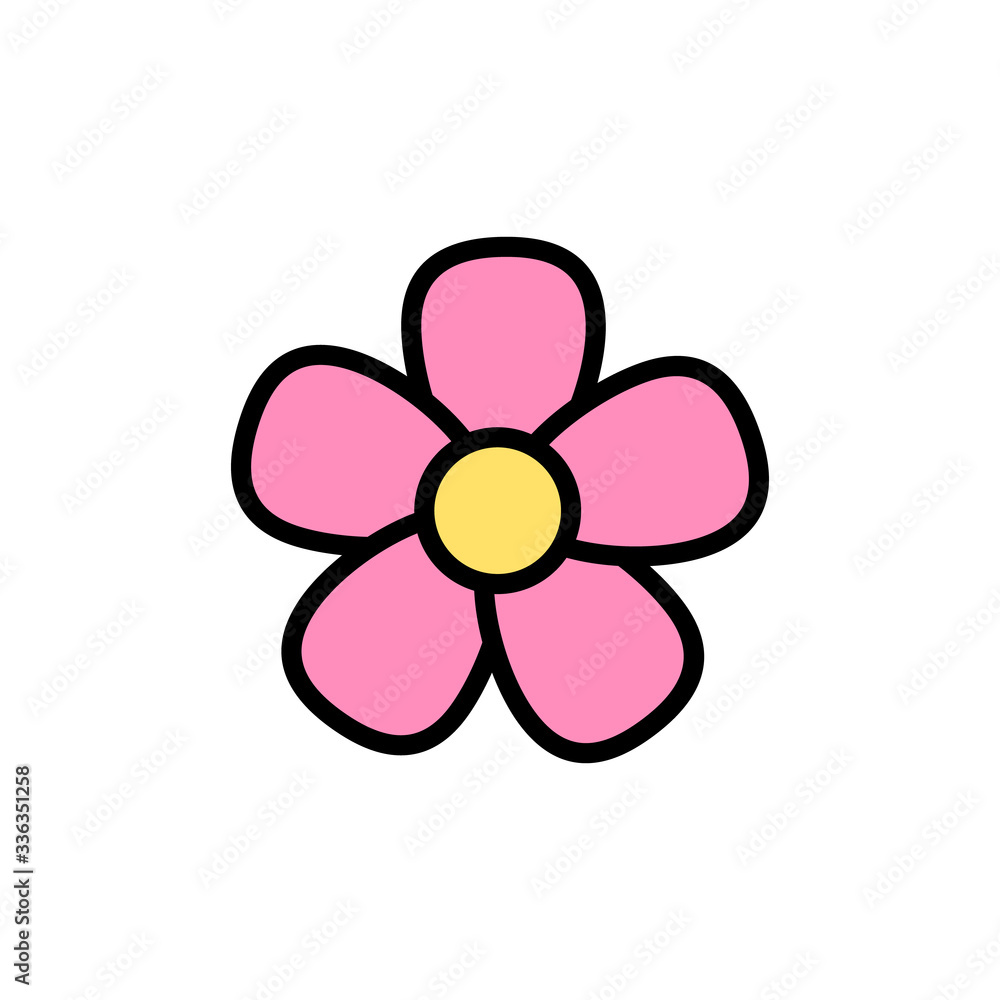 Poster flower bud outline color icon. simple outline color vector elements of religious holiday for ui and 