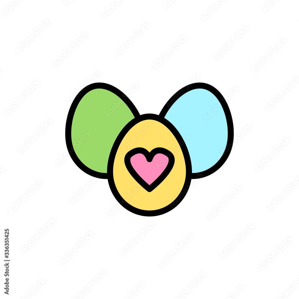 Aufkleber egg easter outline color icon. simple outline color vector elements of religious holiday for ui and 