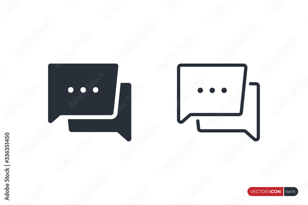 Poster speech bubble chat talk icons set isolated on white background. flat vector icon design template ele