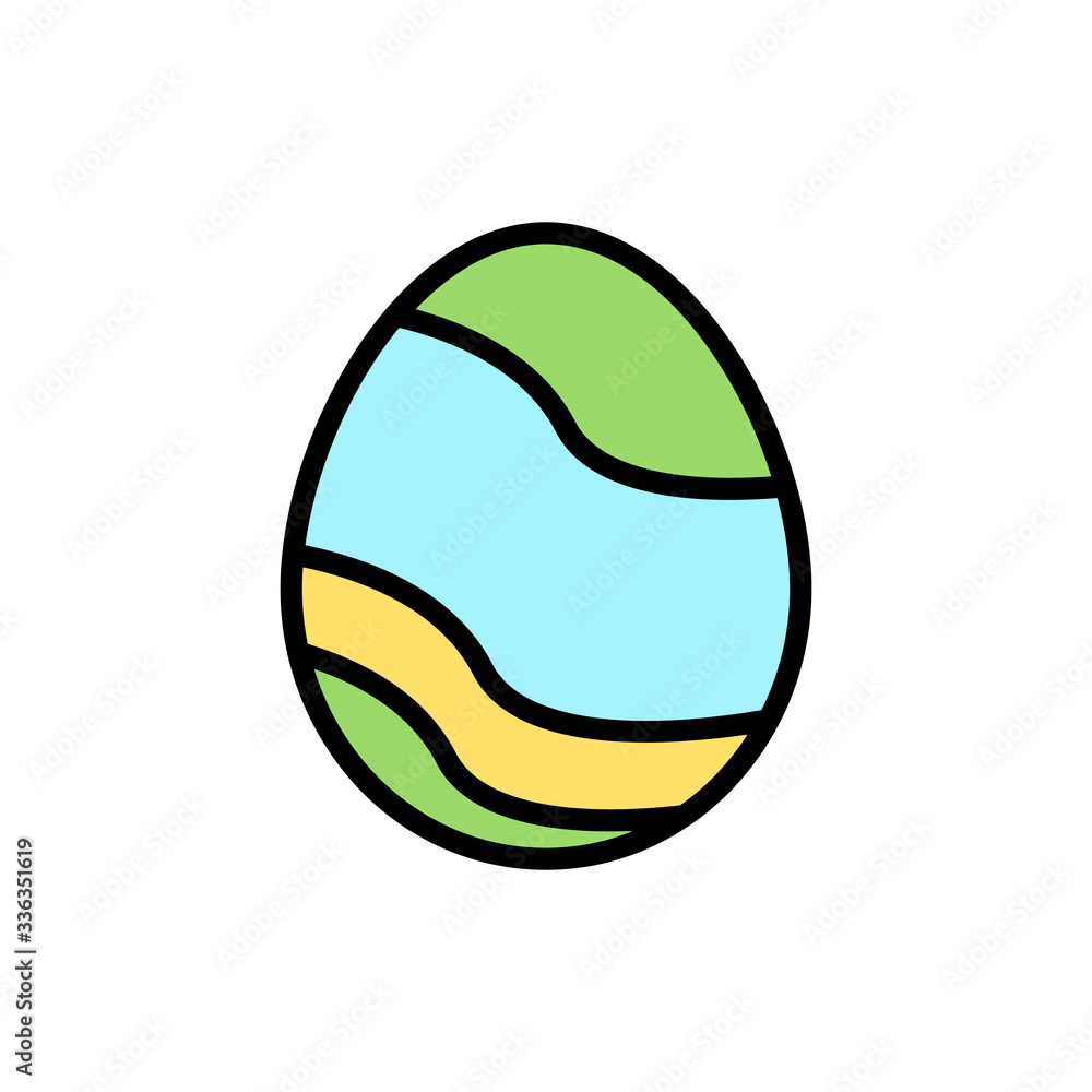 Poster egg easter outline color icon. simple outline color vector elements of religious holiday for ui and 