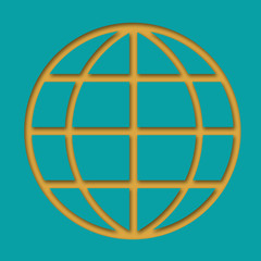 Globe earth planet icon set sign