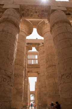 Karnak Temple, located on the eastern bank of the Nile River, opposite Luxor, the area of ​​ancient Thebes, which housed the most important religious complex in Ancient Egypt, Africa.