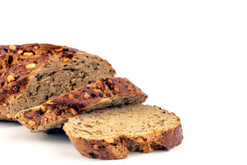 Flax Seed Bread on White Background