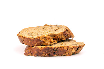 Flax Seed Bread on White Background