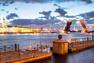 Neva River with Palace Bridge in St. Petersburg, Russia