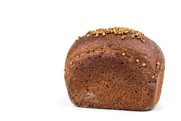 Bread With Coriander Seeds on White Background