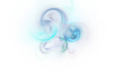 Abstract colorful blue glowing shapes. Fantasy light background. Digital fractal art. 3d rendering.